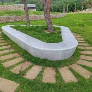 银川 芝麻白光面整石坐凳