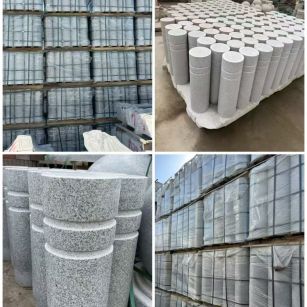 银川 芝麻白花岗岩挡车柱、隔离柱多少钱