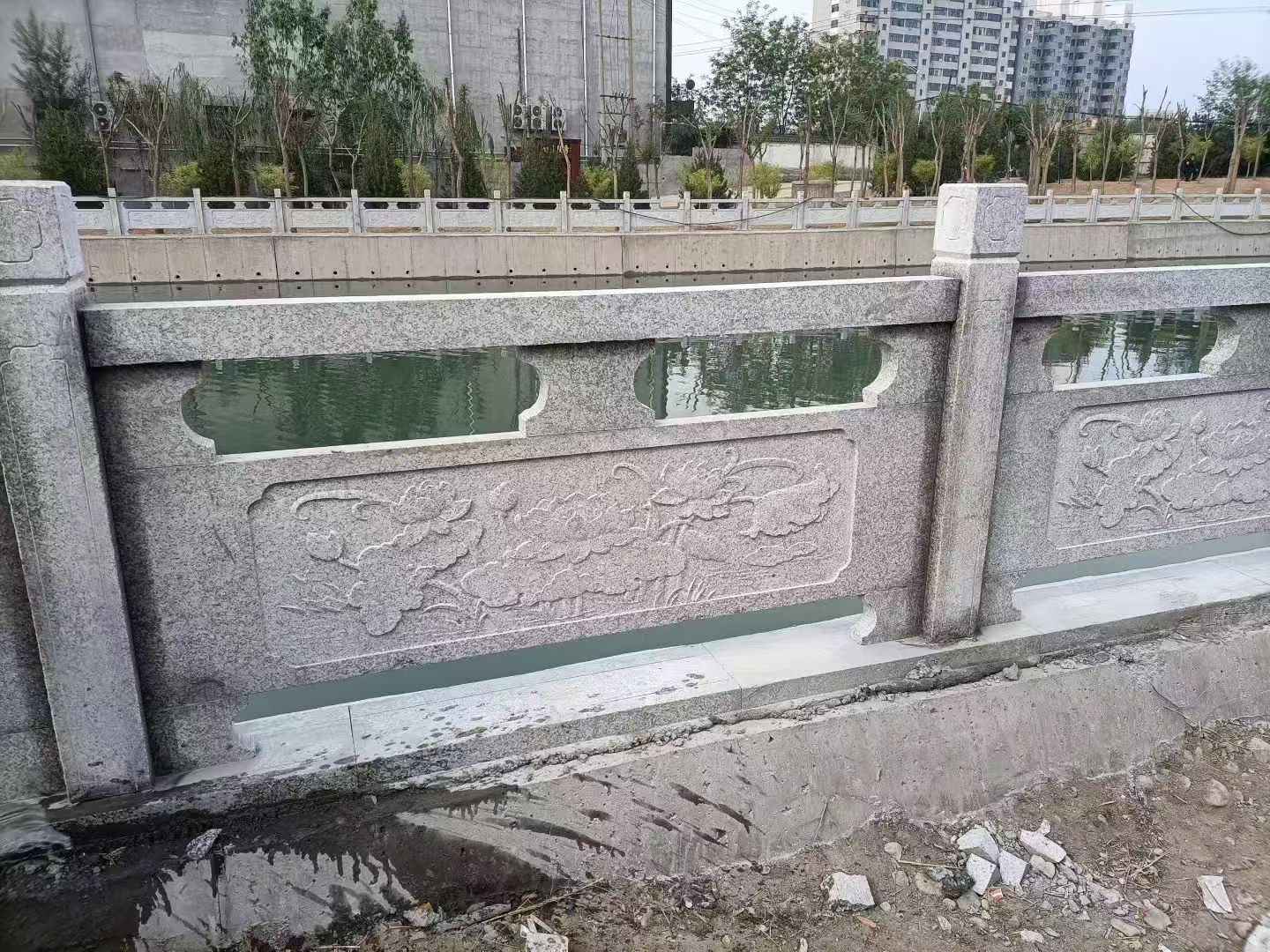 银川 芙蓉白大花桥梁、河道,石材栏杆、围栏、护栏