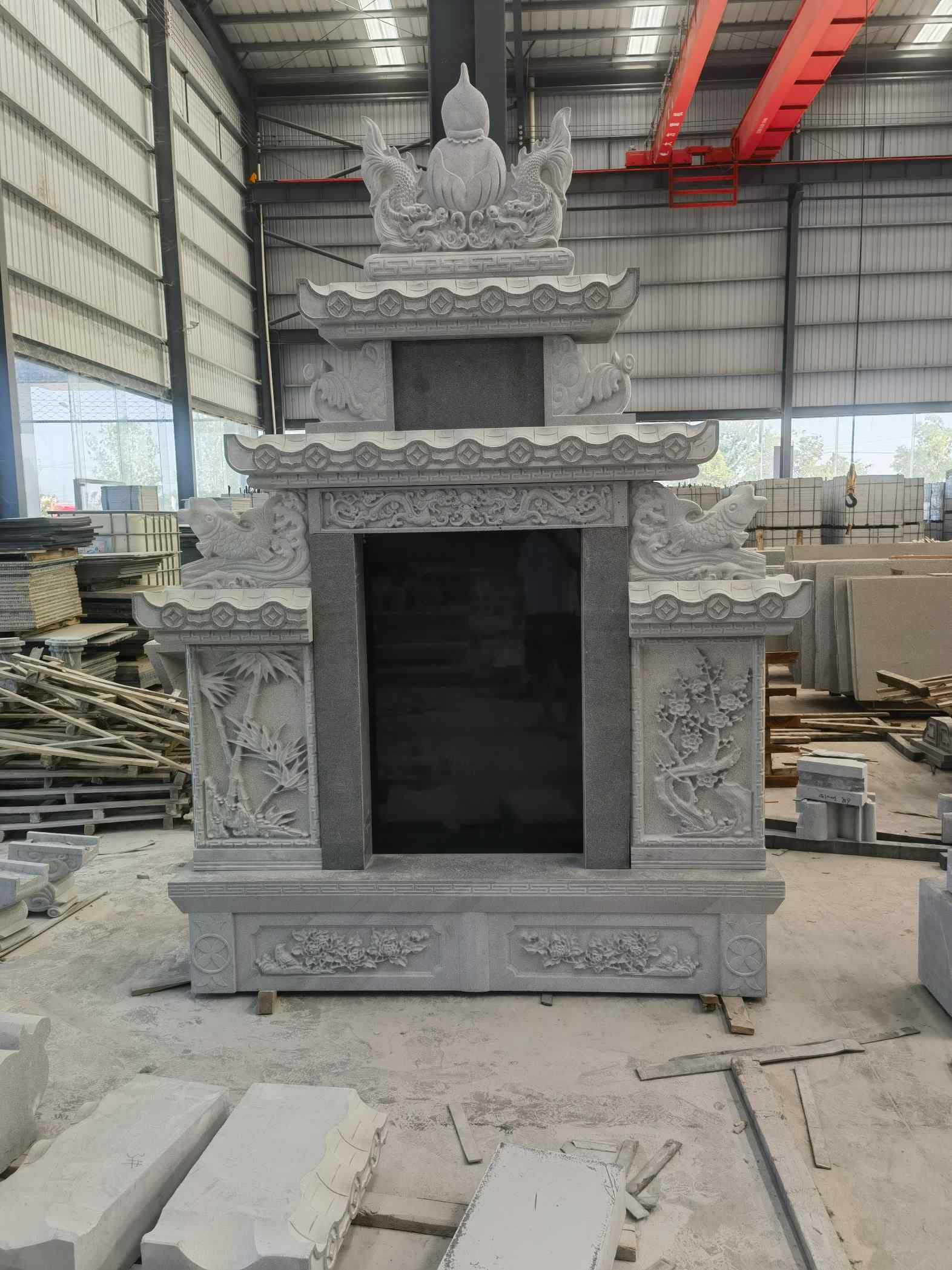 银川 芝麻灰高档墓碑、土墓，一套也支持定做