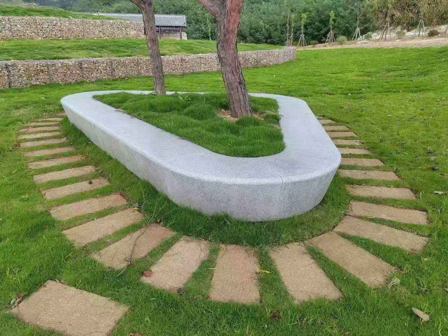 银川 芝麻白光面整石坐凳